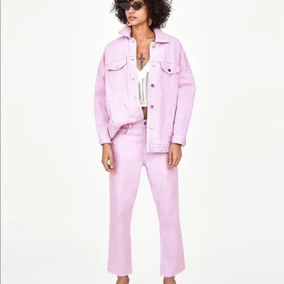 Zara | Jackets & Coats | Zara Authentic Denim Lilac Purple